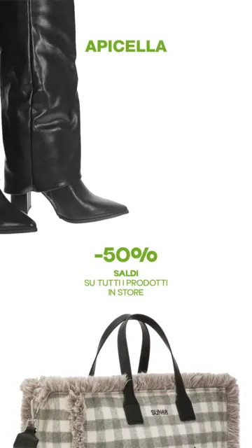 ⚠️ ATTENZIONE❗️ -50% SU UOMO E DONNA da Apicella Calzature:
scarpe, borse e accessori a metà prezzo.
📍 Centro Commerciale Campania, Grande Sud, Jambo1, Quarto Nuovo
Non rimandare: i pezzi top volano.
#apicellacalzature #saldi #scarpe #fashiontrend #stivali