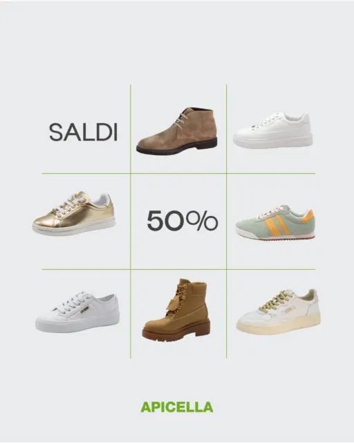 🔥 SALDI -50% DA APICELLA CALZATURE 🔥

Scarpe donna e uomo
Modelli selezionati scontati al 50%
Comodità, stile e qualità al prezzo giusto 👞👜

📍 Ti aspettiamo nei migliori centri commerciali della Campania:
✔ Centro Commerciale Campania
✔ Grande Sud
✔ Jambo
✔ Quarto Nuovo

👉 Vieni ora in negozio
Numeri e modelli in esaurimento

#saldi #scarpe #scarpeDonna #scarpeUomo #ApicellaCalzature